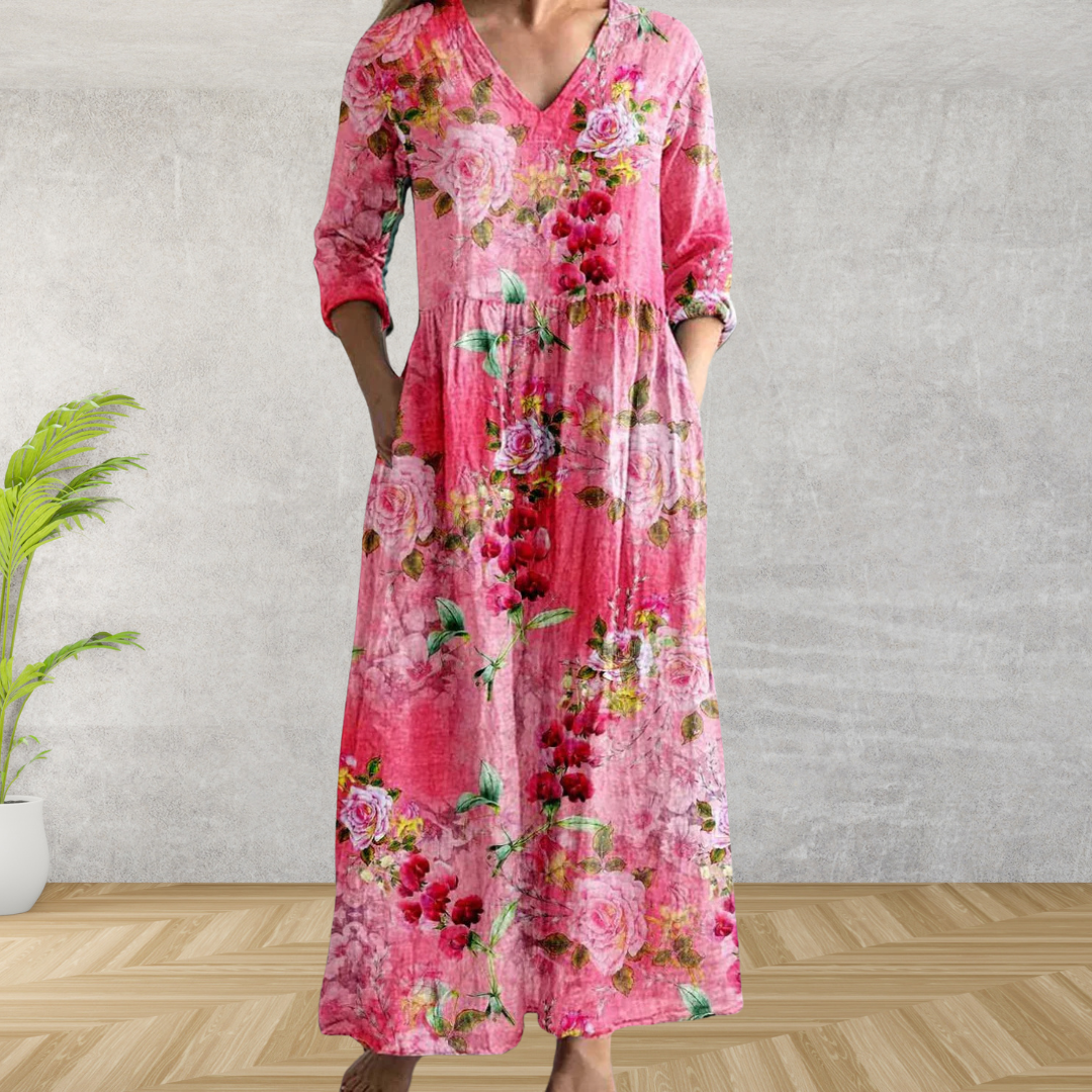 Yulya | Elegant Floral Midi Dress