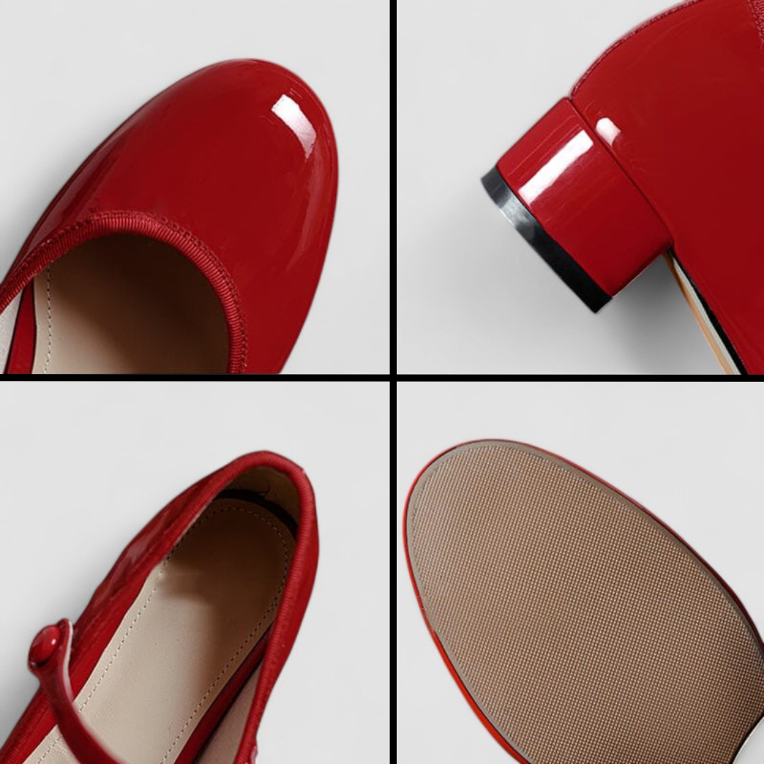 Chloe classic elegant Mary Jane-style shoes in black with a cushioned insole