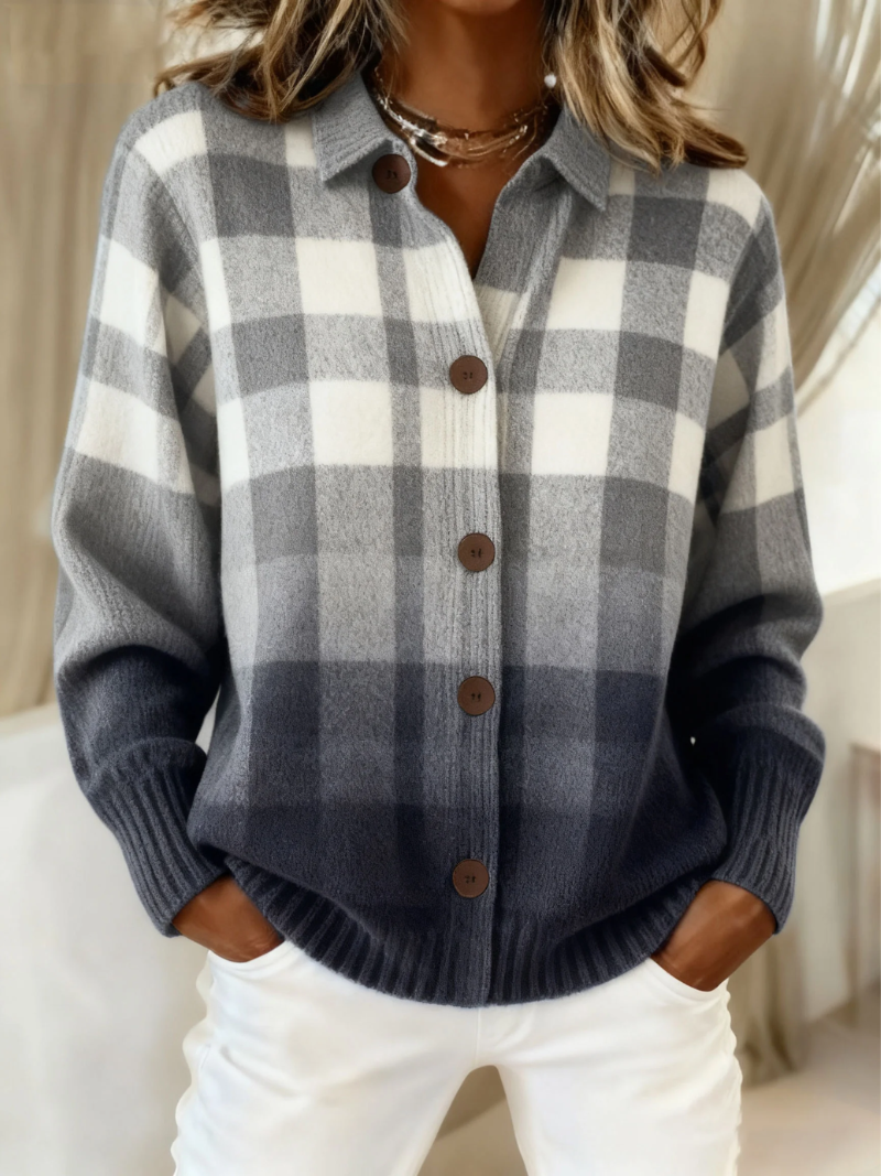 Agnes™ | Women's Plaid Button Cardigan