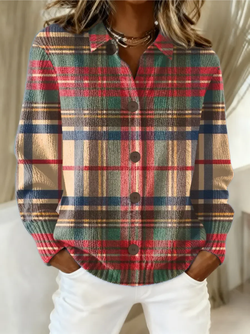 Gloria™ | Women's Multicolor Plaid Button Cardigan