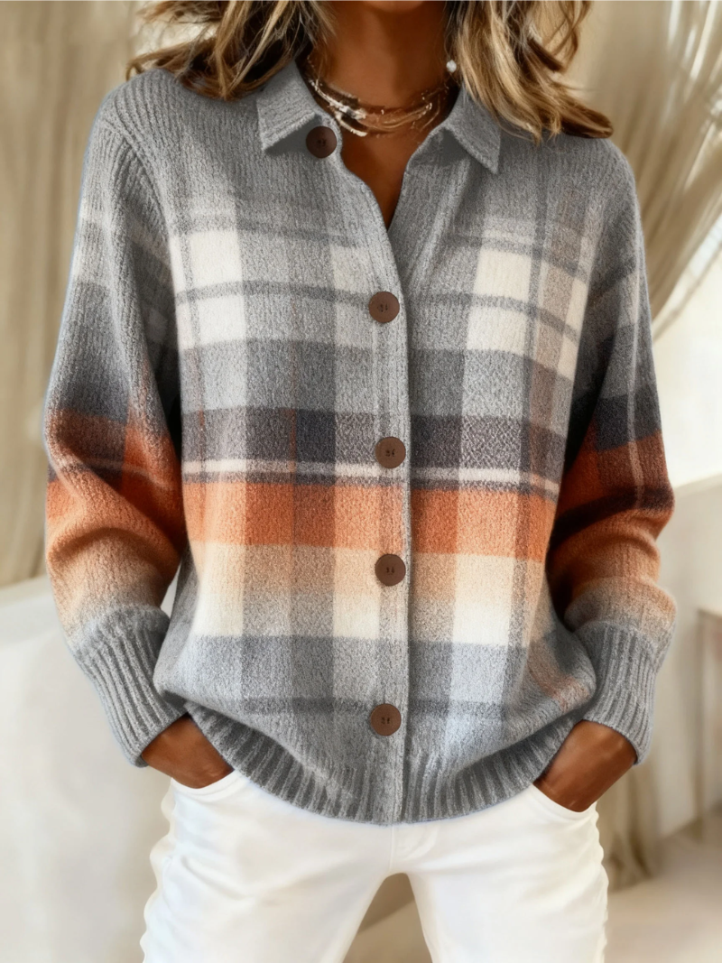 Marlene™ | Women's Ombré Plaid Cardigan