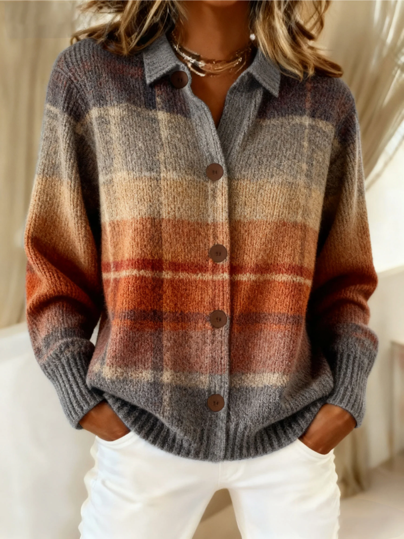 Edith™ | Women's Autumn Plaid Cardigan