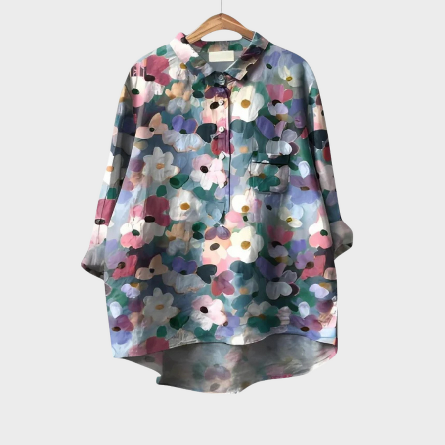 Elise | Elegant Linen Summer Blouse
