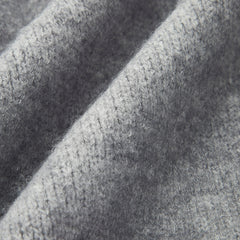 Light gray oversized open collar knit cardigan with ribbed trims