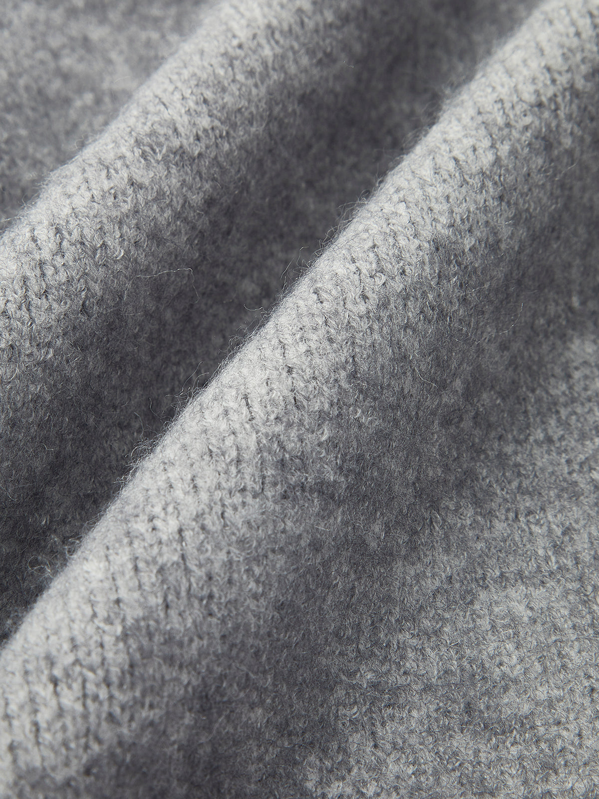 Light gray oversized open collar knit cardigan with ribbed trims
