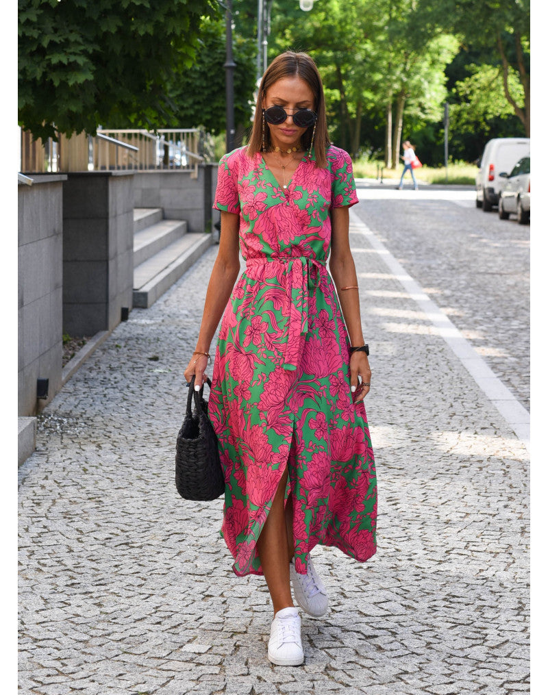 Tzahalit | Stylish V-Neck Floral Dress