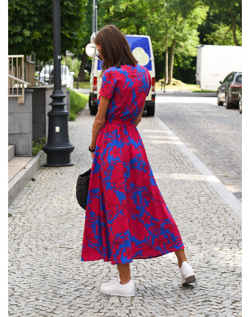 Tzahalit | Stylish V-Neck Floral Dress