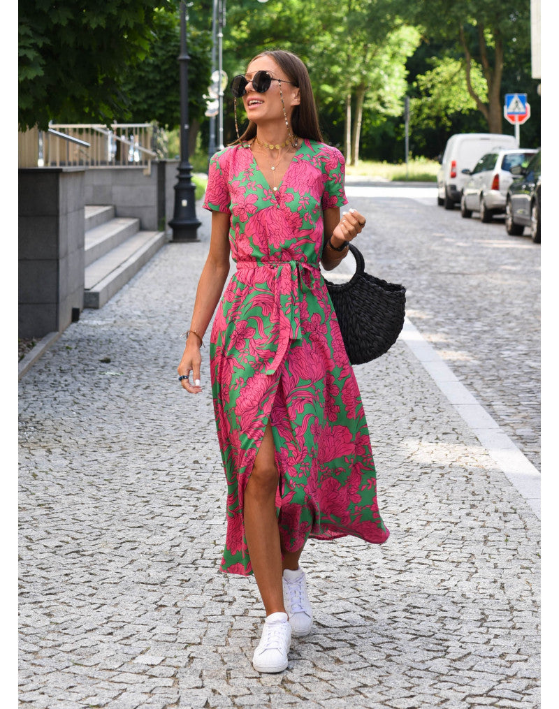 Tzahalit | Stylish V-Neck Floral Dress