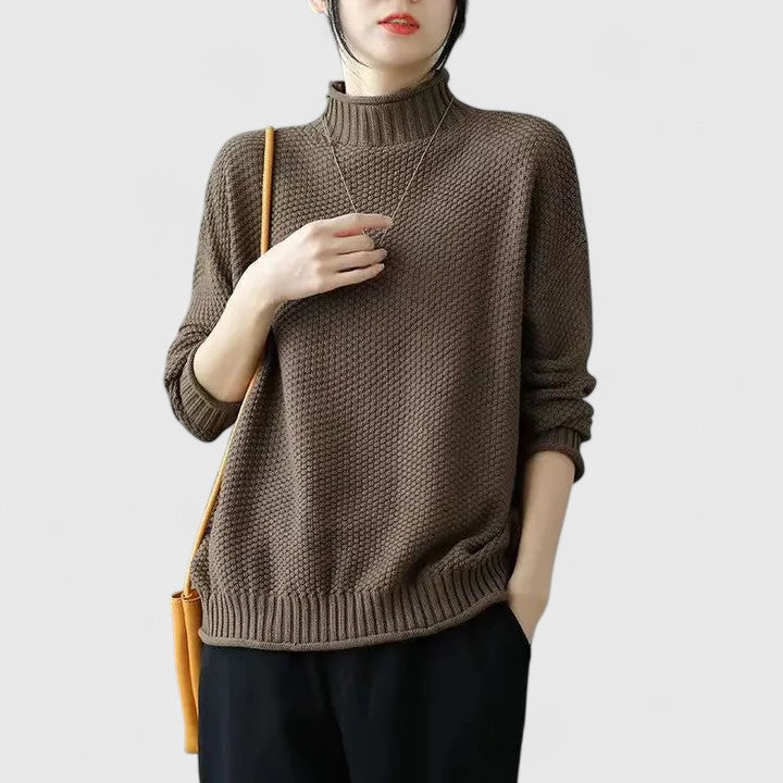 Everly | Textured Mock Neck Sweater