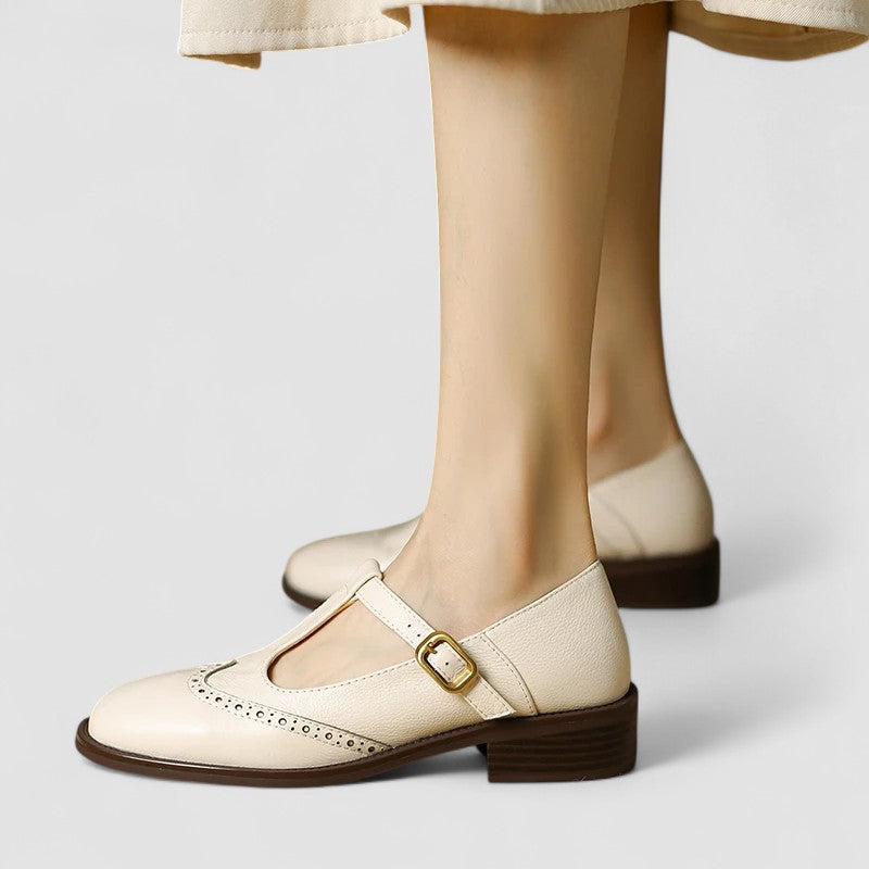 Daisy casual Mary Jane shoes with rounded toe and classic strap, shown in a neutral tone
