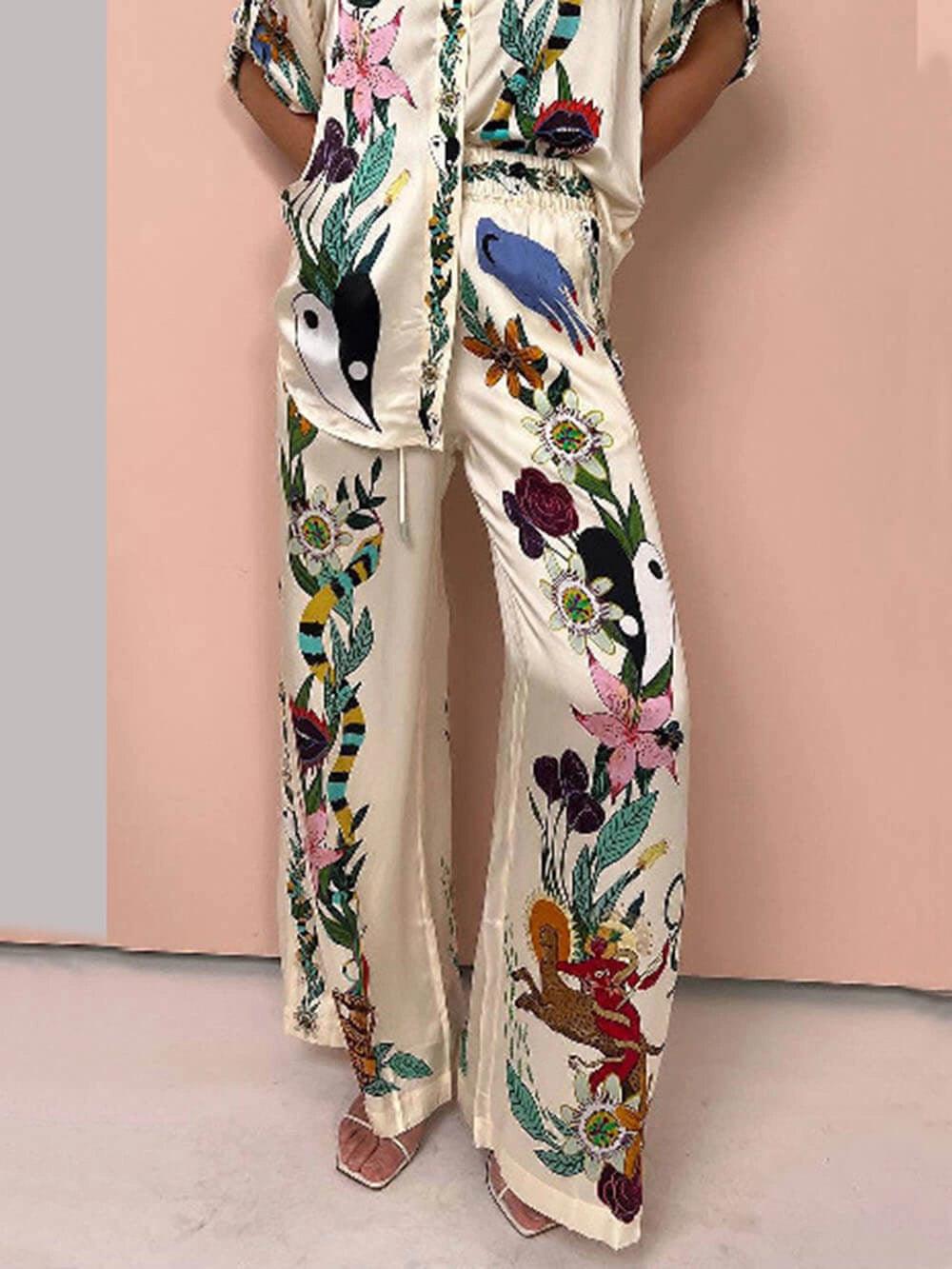 Nika | Resort Vibes Print Shirt & Trousers Set