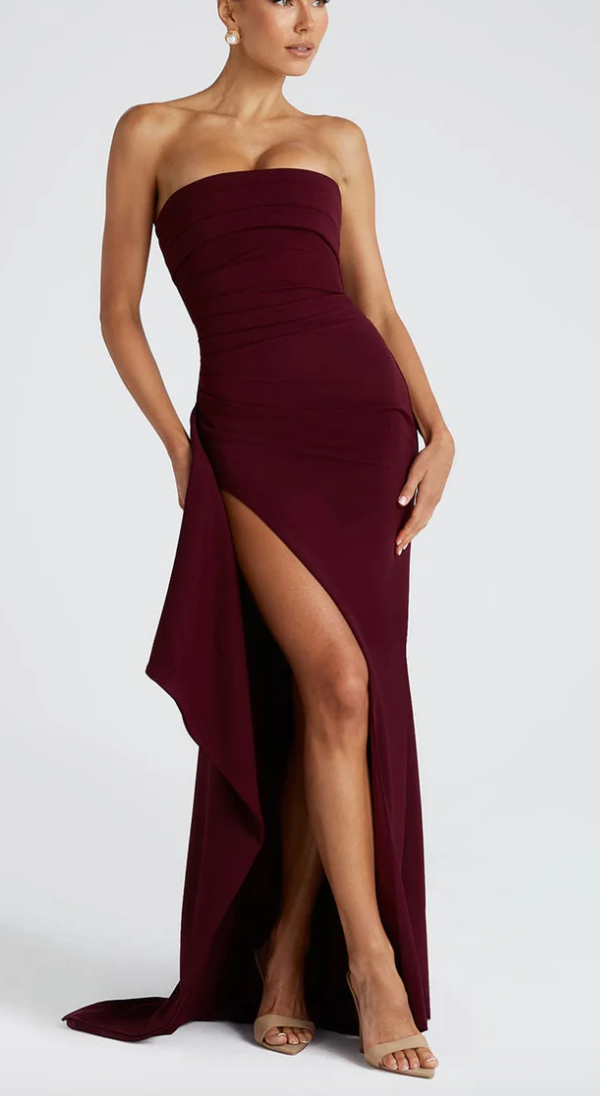 Omina | Strapless Luxe Maxi Dress