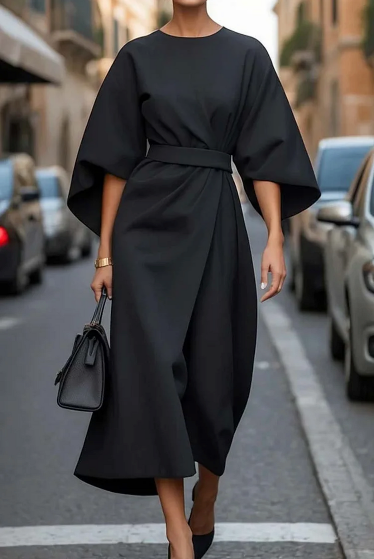 Matzliah | Elegant Lantern Sleeve Dress