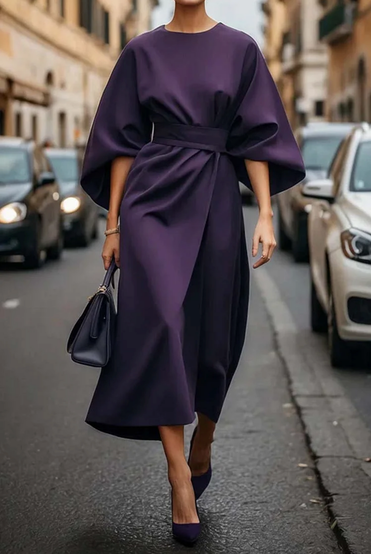 Matzliah | Elegant Lantern Sleeve Dress