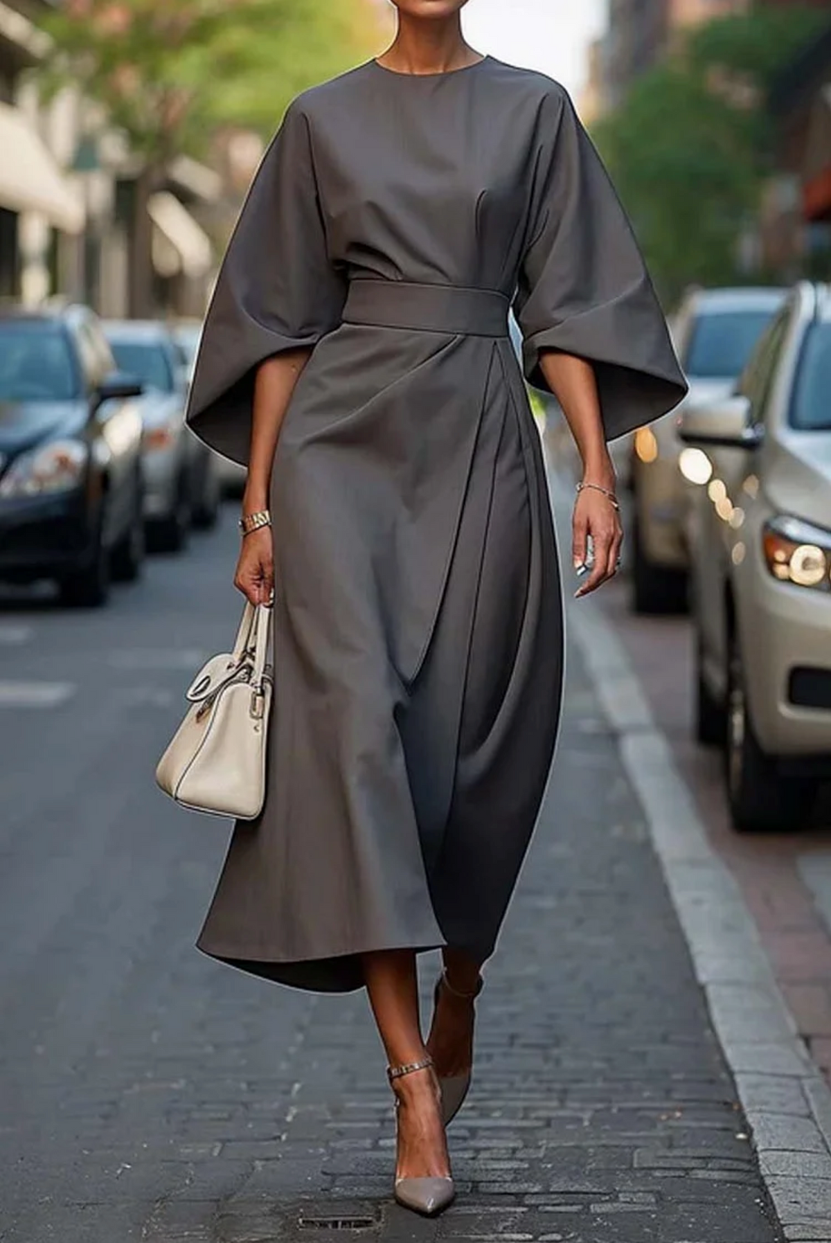 Matzliah | Elegant Lantern Sleeve Dress