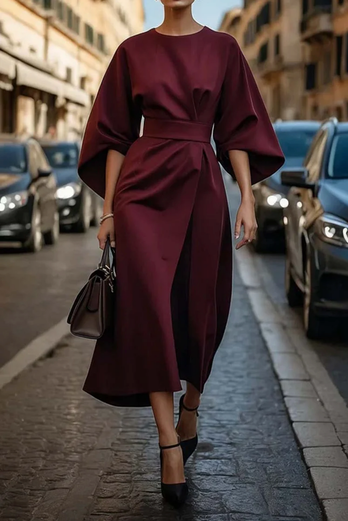 Matzliah | Elegant Lantern Sleeve Dress