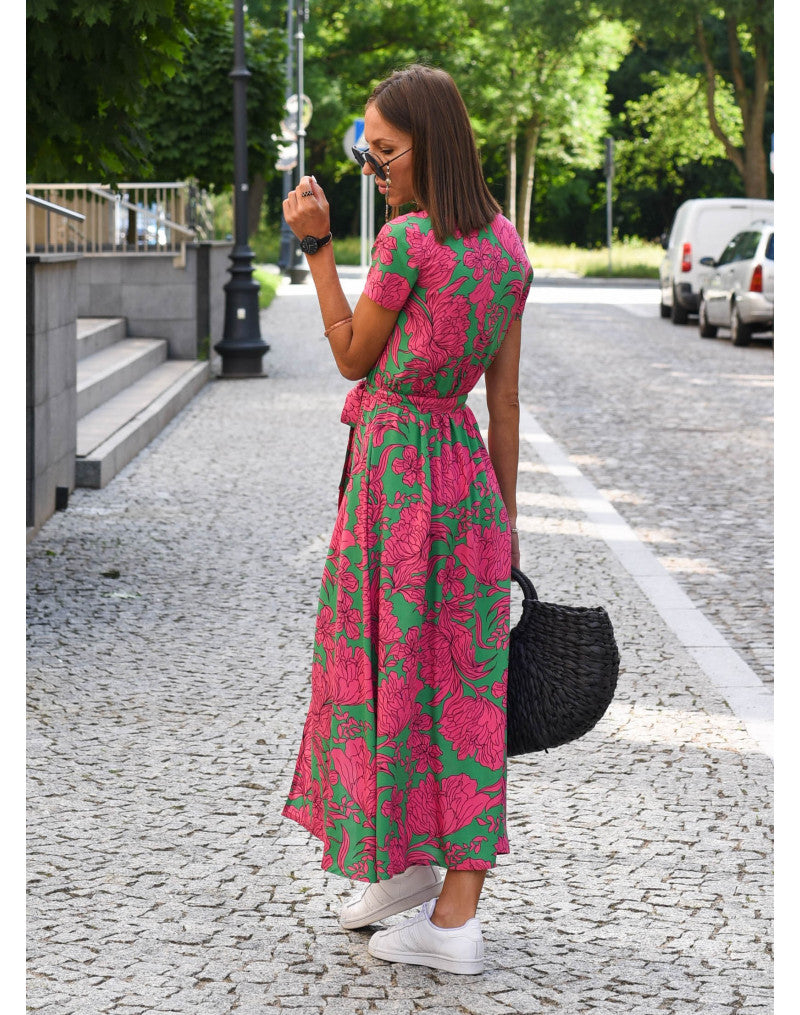 Tzahalit | Stylish V-Neck Floral Dress