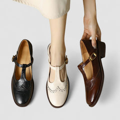 Daisy casual Mary Jane shoes with rounded toe and classic strap, shown in a neutral tone