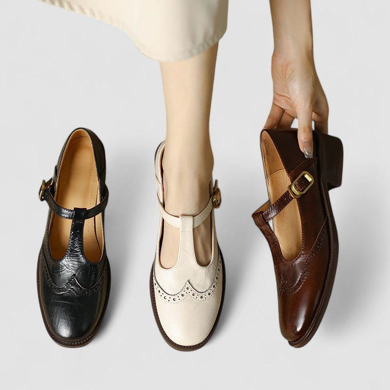 Daisy casual Mary Jane shoes with rounded toe and classic strap, shown in a neutral tone