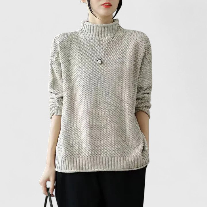 Everly | Textured Mock Neck Sweater