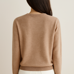 Soft button-front knit cardigan with round neckline in a flattering everyday silhouette