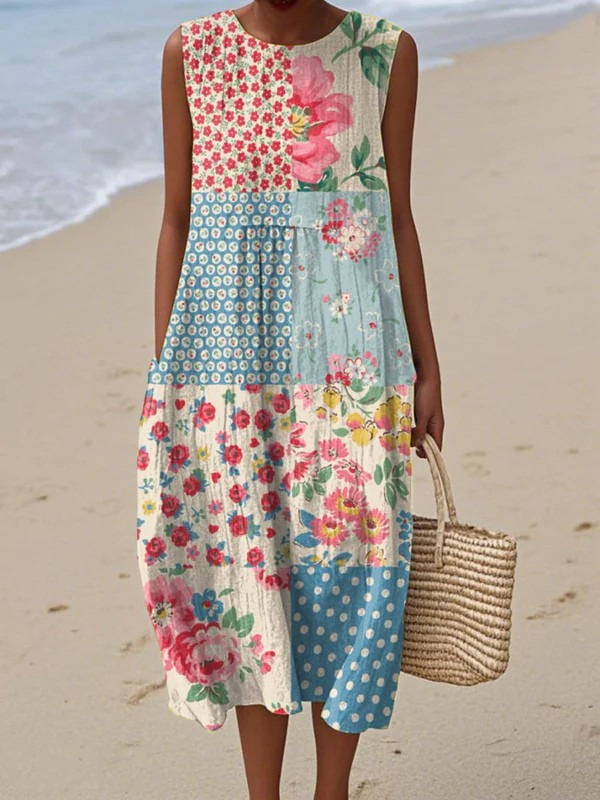 Anna |  Patchwork Midi Dress