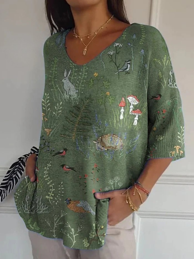 Flora | Woodland Print Relaxed Top