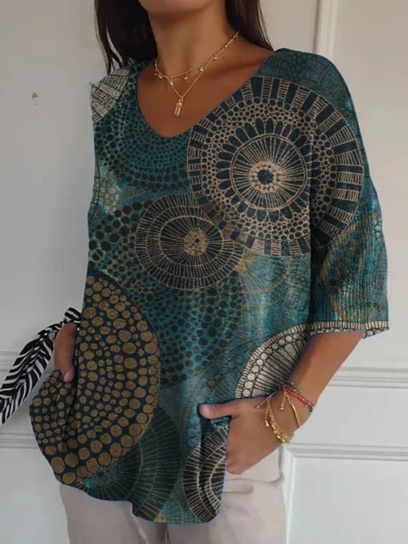 Carolyn | Artful Medallion-Print Blouse