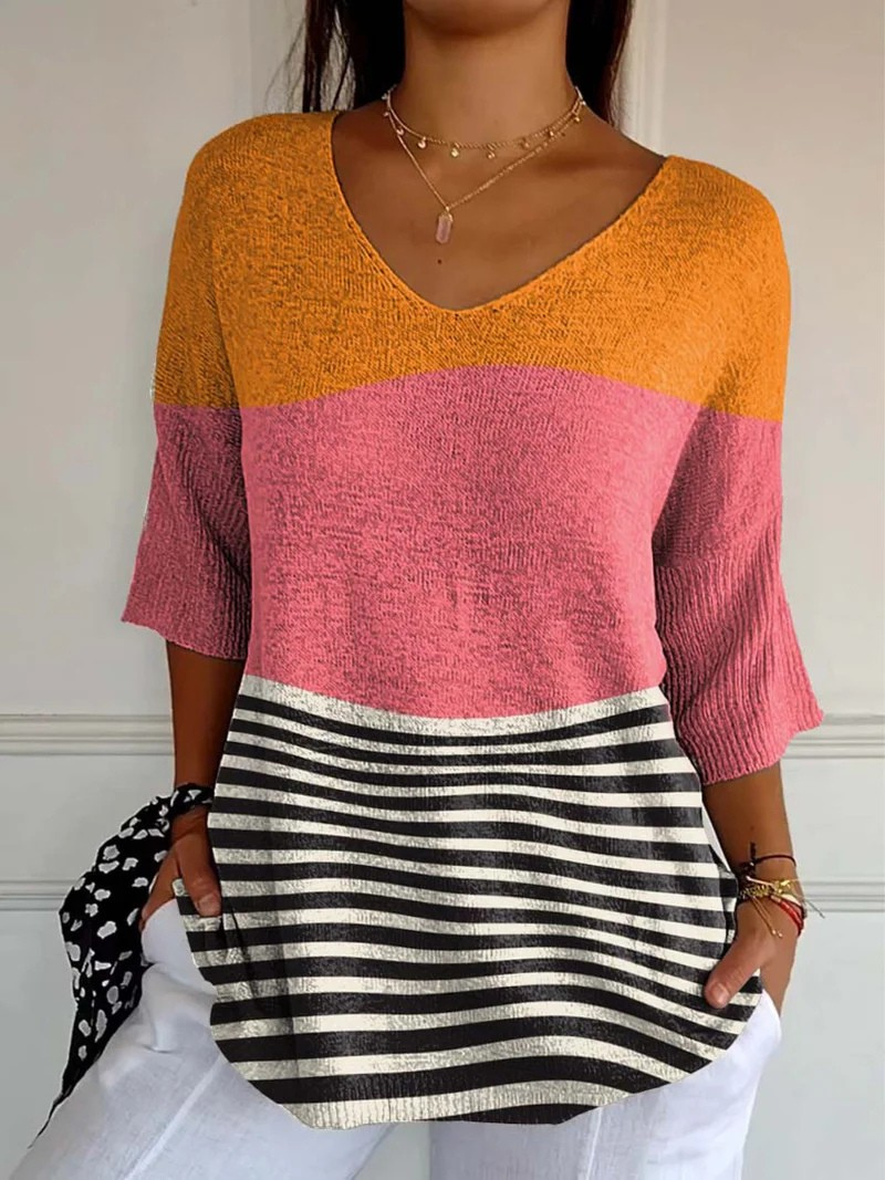 Corinna | Relaxed Colour-Block Pullover