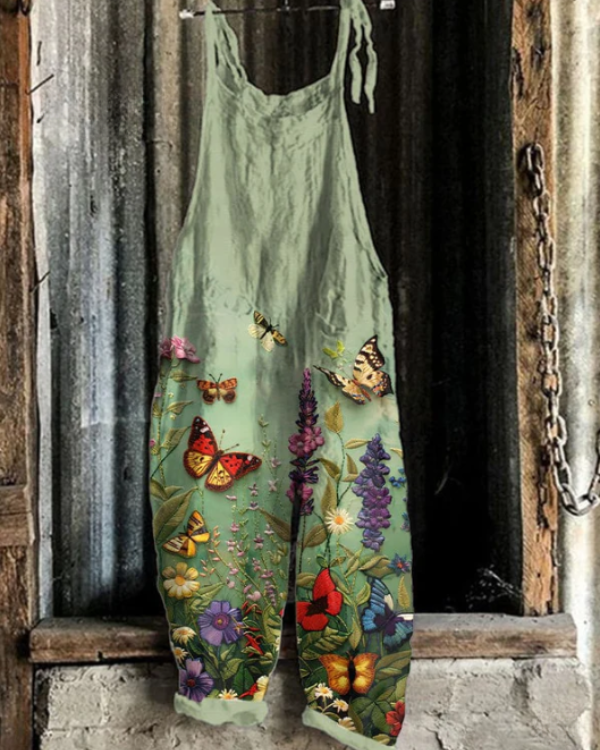 Tina | Butterflies And flower Print Overall