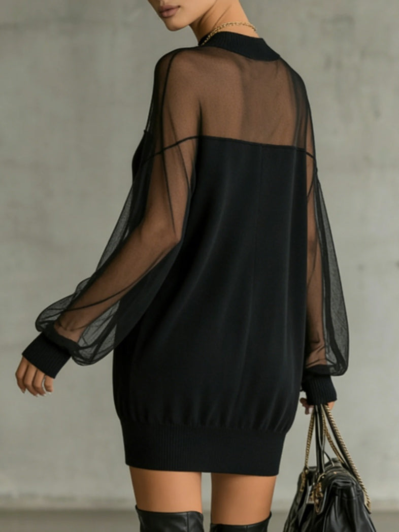 Amélie | Elegant Mesh Sleeve Dress