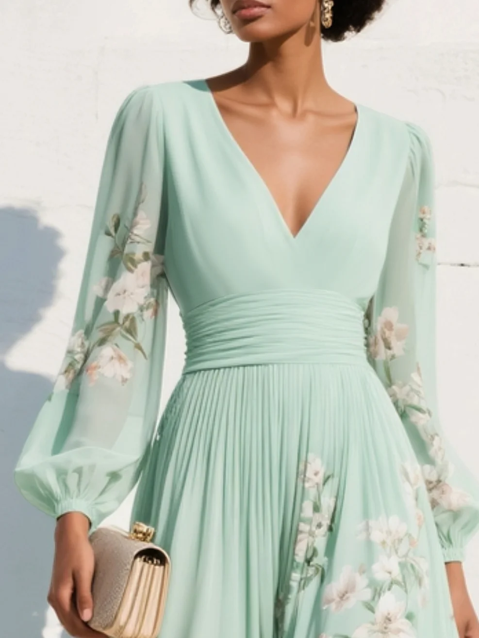 Maxi | Floral Pleated Maxi Dress