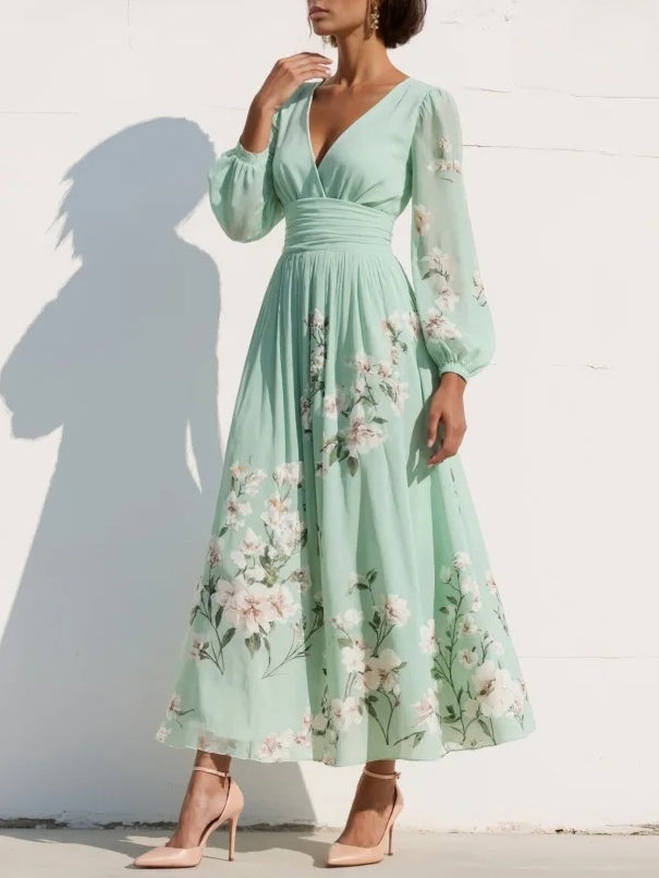 Maxi | Floral Pleated Maxi Dress