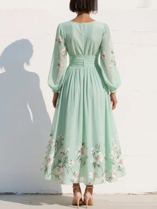 Maxi | Floral Pleated Maxi Dress