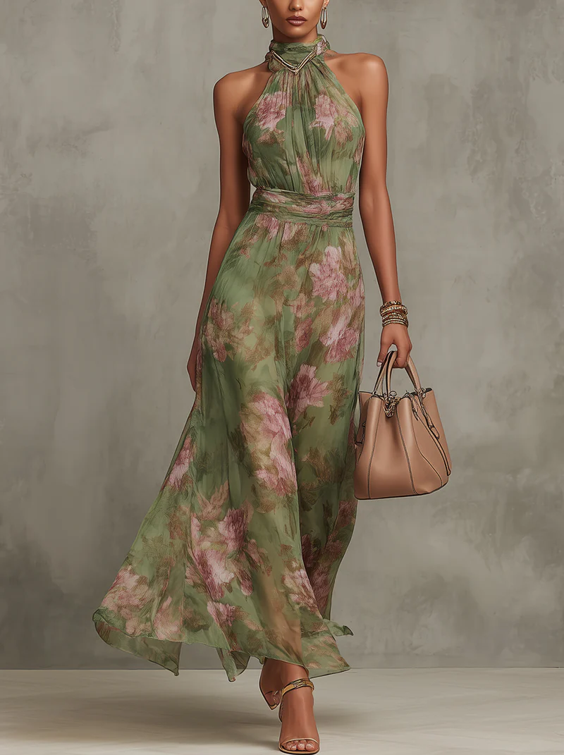 Serena | Elegant Halter Maxi Dress