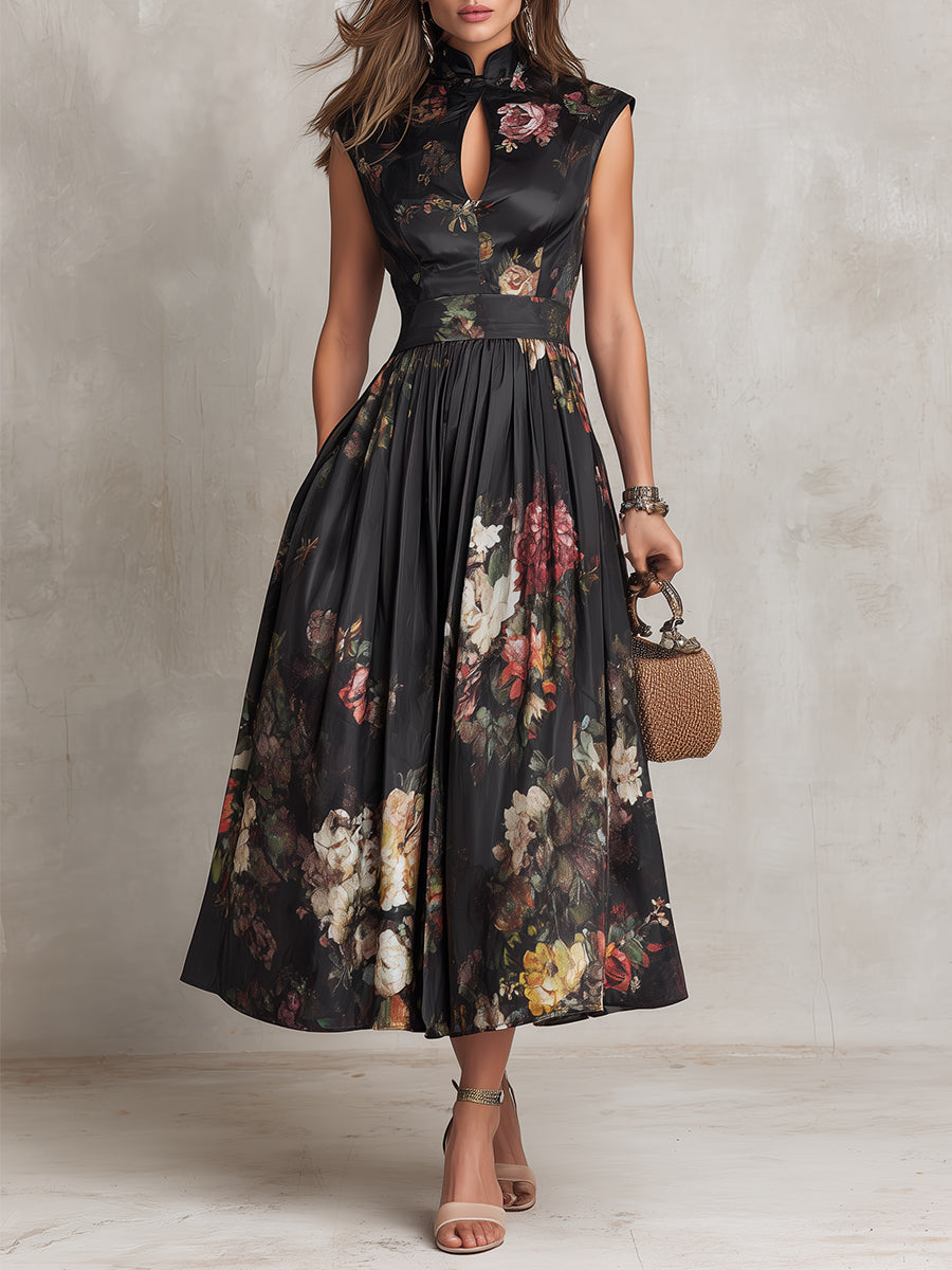 Violetta | Pleated Floral Midi Dress