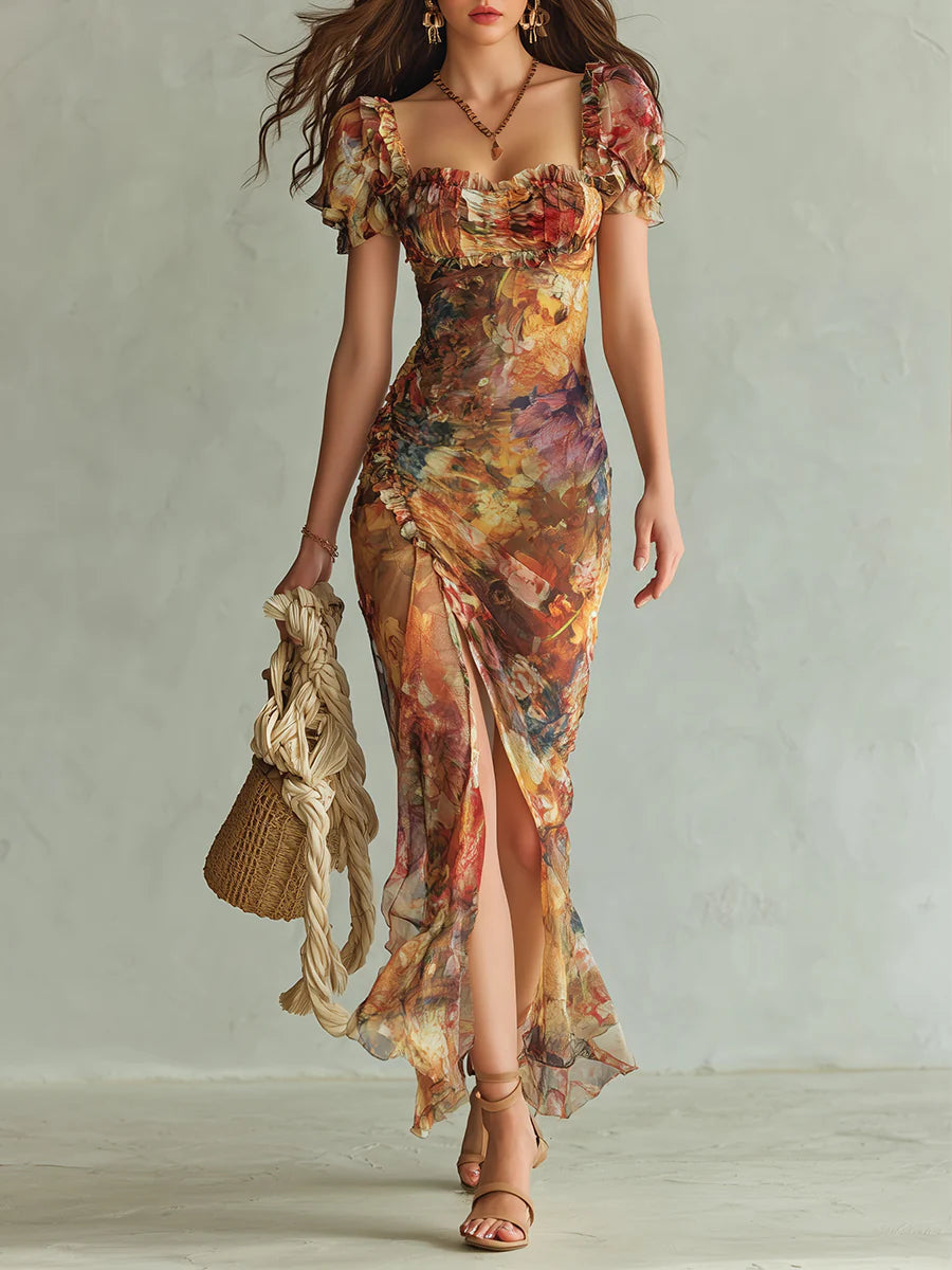 Viola | Artistic Print Maxi Dress