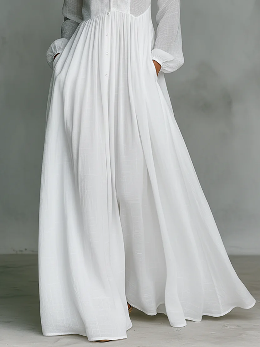 Léonie | Minimalist Collar Maxi Dress