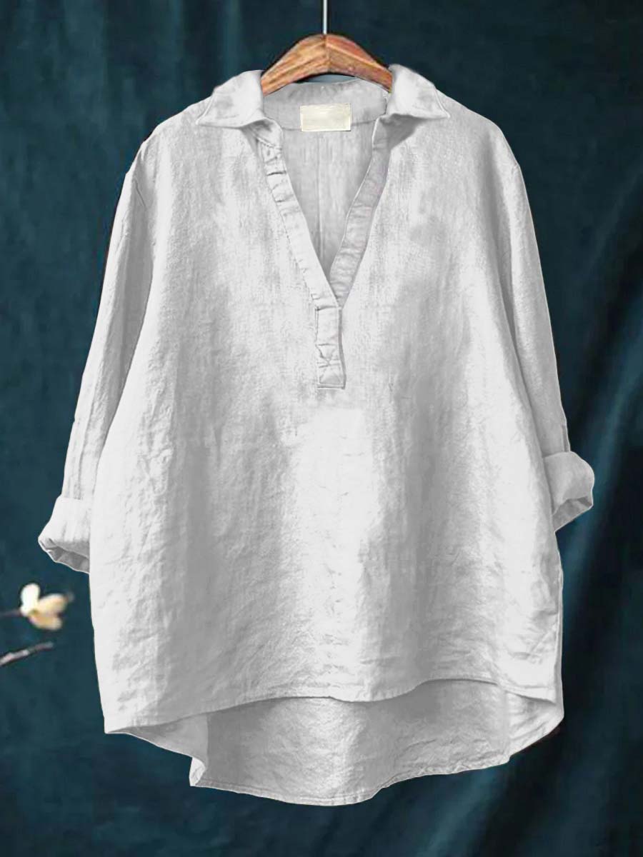 Andrea | Elegant Linen Summer Blouse