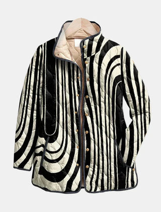 Soraya multicolour quilted jacket with abstract geometric print and relaxed fit