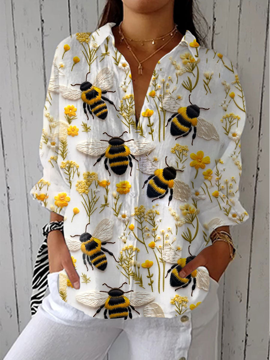 Susan | Garden Bee Floral Blouse