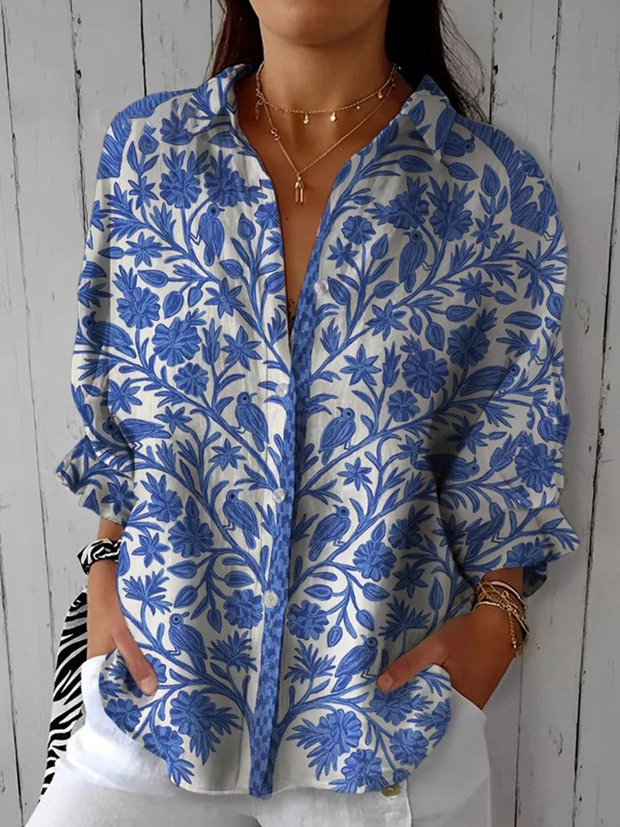 Vivienne | Blue Floral Blouse