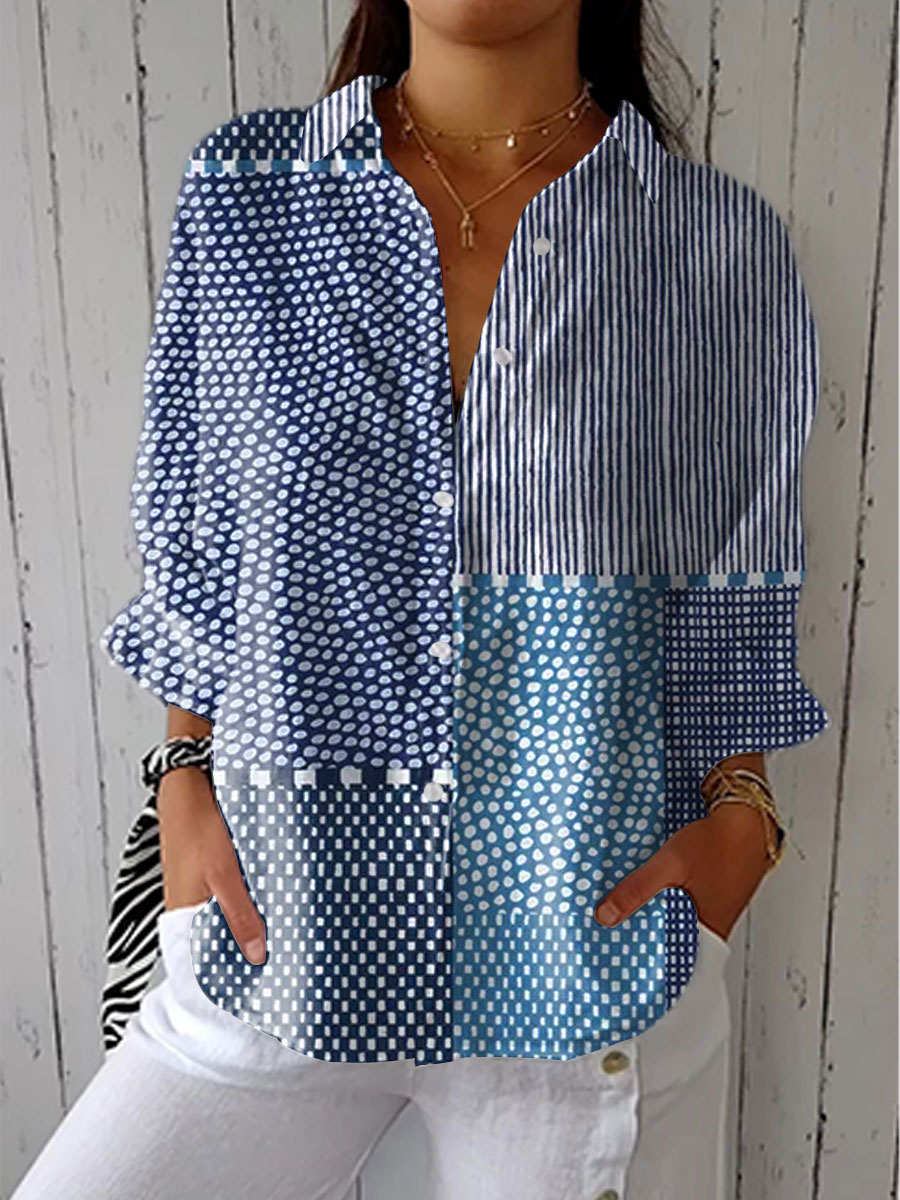 Pamela | Coastal Patchwork Blouse