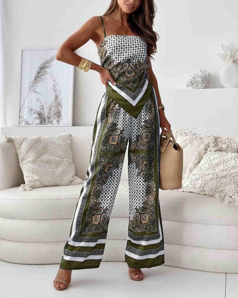 Helen | Stylish Lace-Up Vest & Pants Two-Piece Set Dress