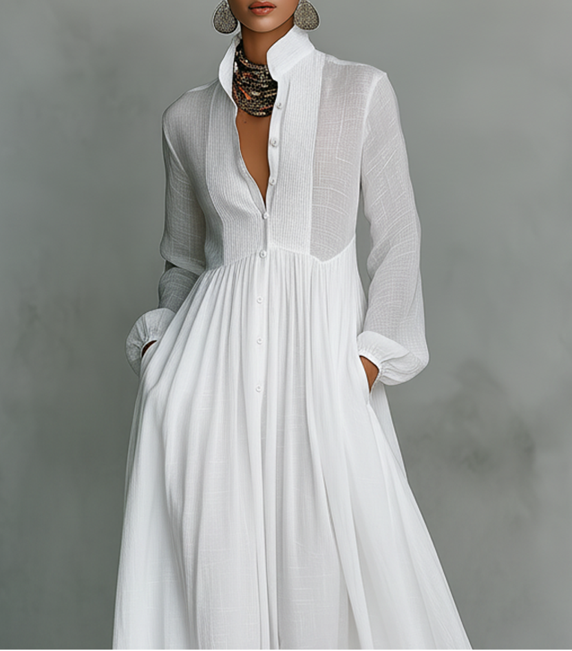 Serena | Flowing Button-Front Dress