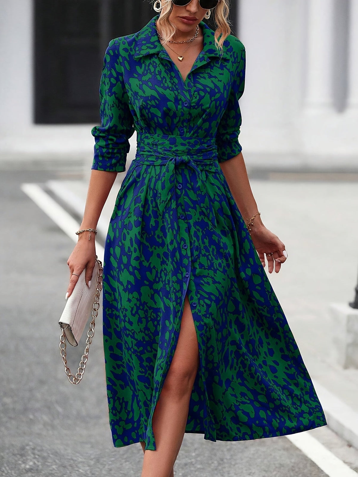 Zafira | Geometric Shirt Dress