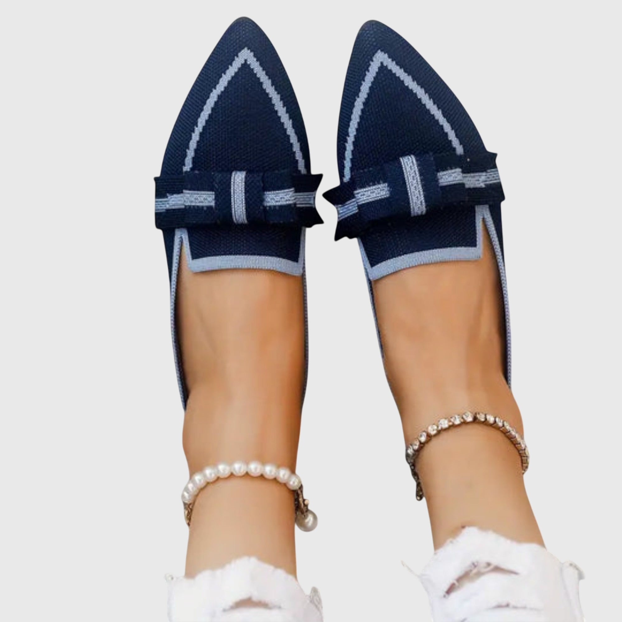 Blaire elegant comfort loafers shown in black, cobalt blue and white