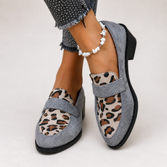 Brunika slip-on loafers in brown, grey and black with a refined, structured design