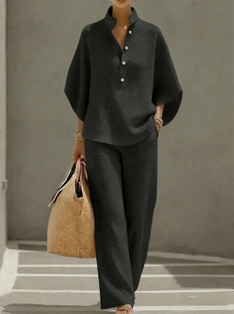 Pippa | Textured Waffle Two-Piece Set
