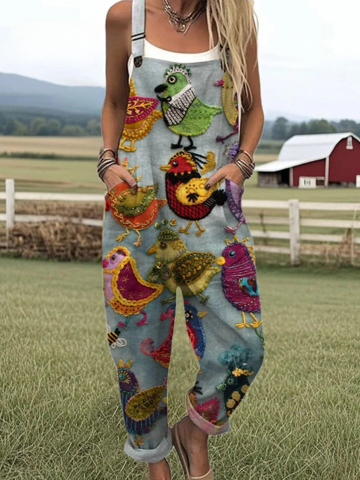 Vivienne | Vintage Bird Print Jumpsuit